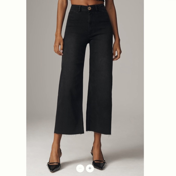 Anthropologie The Ettie High-Rise Crop Wide-Leg Jeans by Maeve - Picture 2 of 4